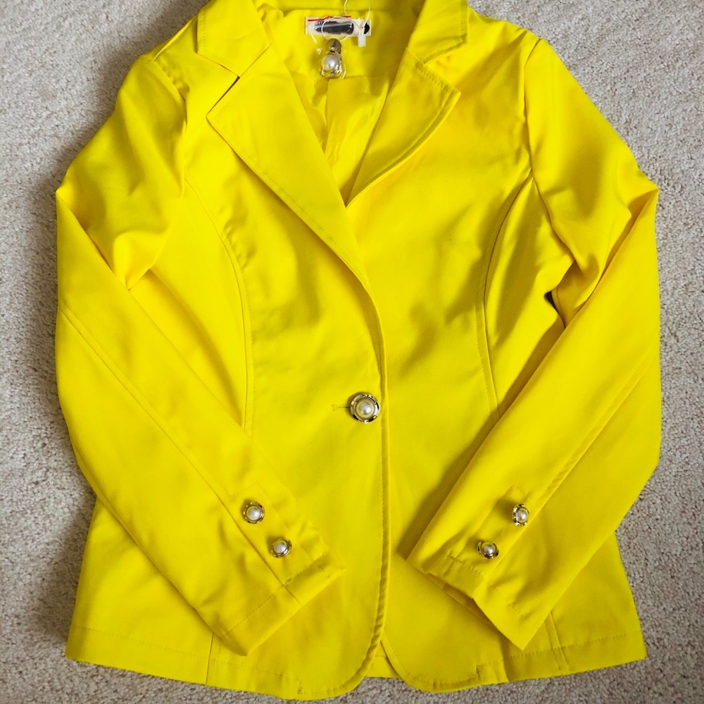 Women’s Yellow Blazer Jacket - Picture 6 of 8